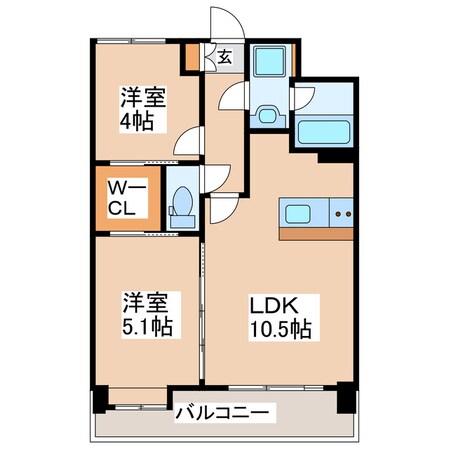 ヒルクレスト水前寺の物件間取画像